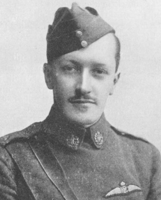 2nd Lt William Barnard Rhodes-Moorhouse VC in Royal Flying Corps uniform, 1915